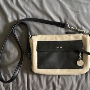 Nine West Two-Tone Black and Cream Crossbody Bag